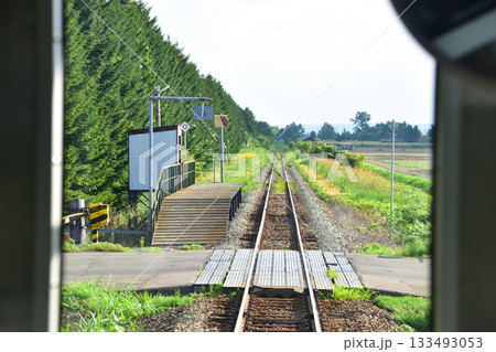 JR北海道富良野線鹿討駅から富良野駅間の風景(2023年夏早朝) 133493053