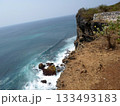 Ocean Waves Crashing Against a Cliffside with Scattered Rocks and Greenery in View 133493183