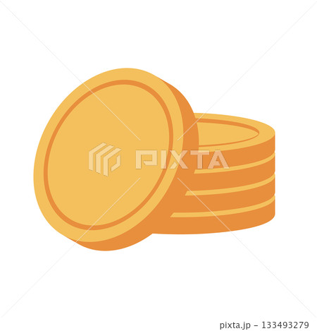 Pile of golden coins. Flat style illustration Pile of golden coins. Flat style illustration 133493279
