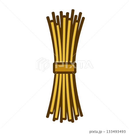 ゆでる前のパスタのシンプルなイラスト 133493493