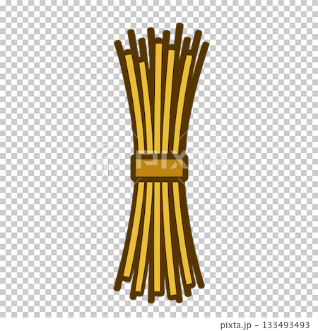 ゆでる前のパスタのシンプルなイラスト 133493493