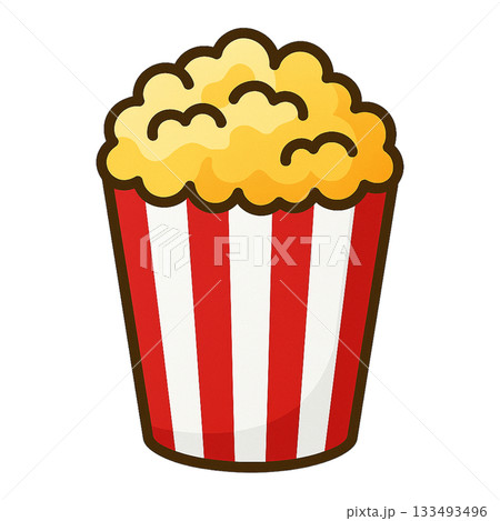 ポップコーンのシンプルなイラスト 133493496