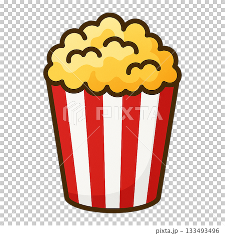ポップコーンのシンプルなイラスト 133493496