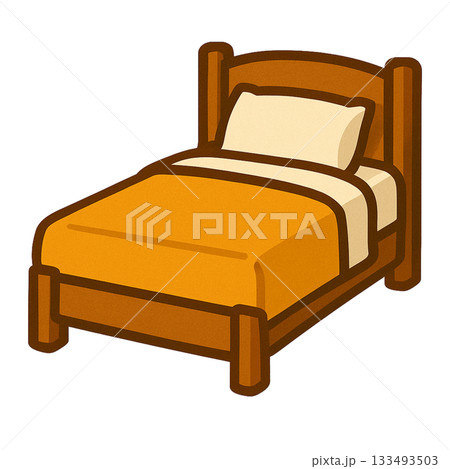 ウッドベッドのシンプルなイラスト 133493503