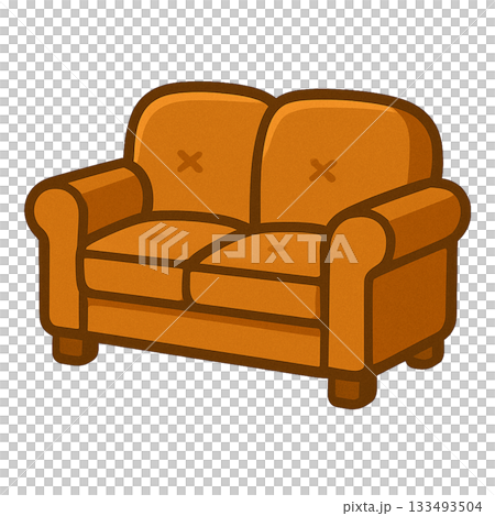 茶色いソファのシンプルなイラスト 133493504