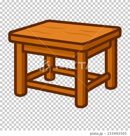木製テーブルのシンプルなイラスト 133493505