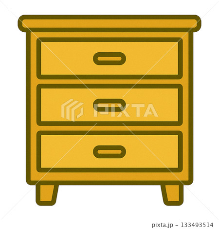 引き出しの棚のシンプルなイラスト 133493514