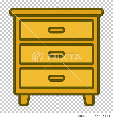 引き出しの棚のシンプルなイラスト 133493514