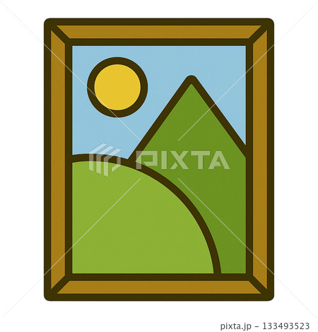 額縁に入った絵のシンプルなイラスト 133493523