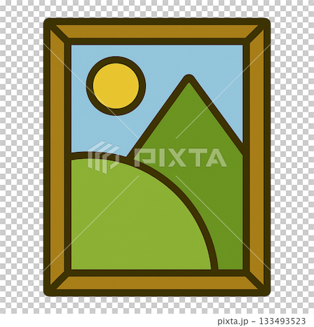 額縁に入った絵のシンプルなイラスト 133493523