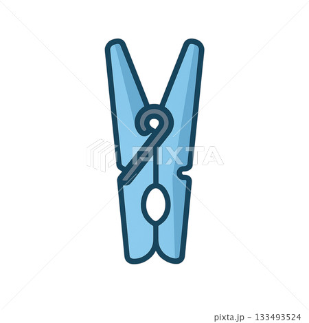 洗濯ばさみのシンプルなイラスト 133493524