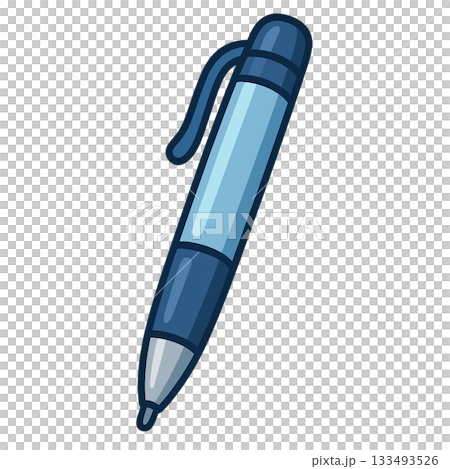 青いボールペンのシンプルなイラスト 133493526