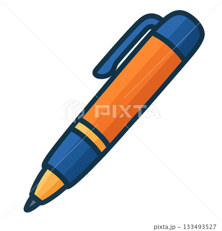 カラフルなボールペンのシンプルなイラスト 133493527