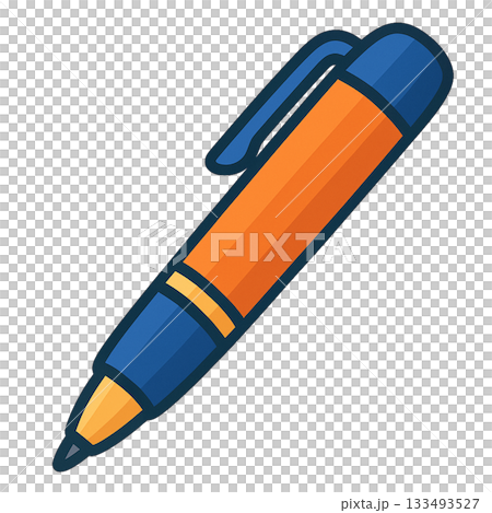 カラフルなボールペンのシンプルなイラスト 133493527
