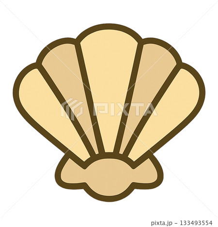 ホタテ貝のシンプルなイラスト 133493554