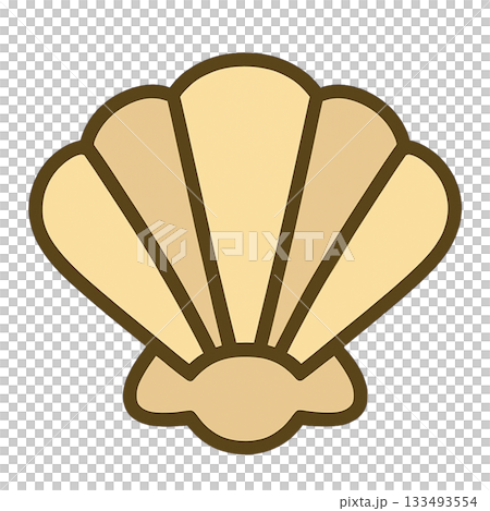 ホタテ貝のシンプルなイラスト 133493554