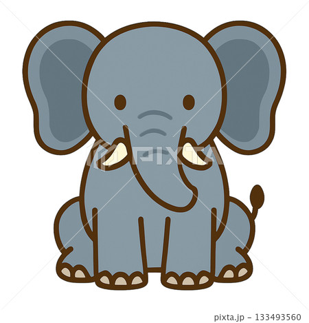ゾウのシンプルなイラスト 133493560