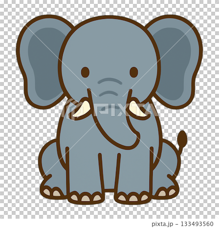 ゾウのシンプルなイラスト 133493560