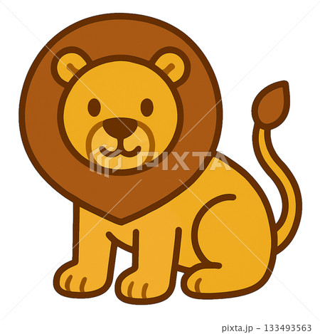 ライオンのシンプルなイラスト 133493563