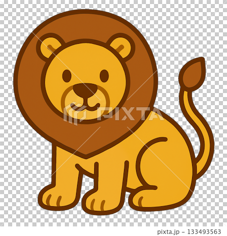 ライオンのシンプルなイラスト 133493563