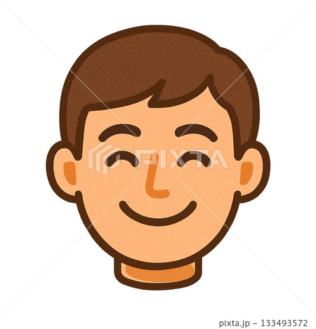 笑顔の男性のシンプルなイラスト 133493572