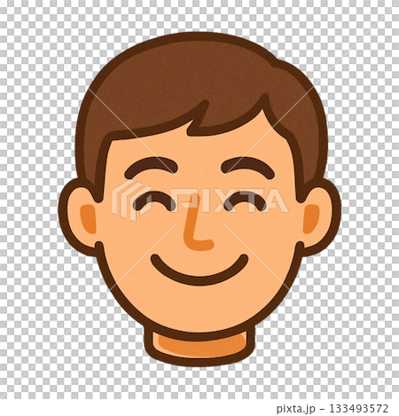 笑顔の男性のシンプルなイラスト 133493572