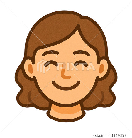笑顔の女性のシンプルなイラスト 133493573