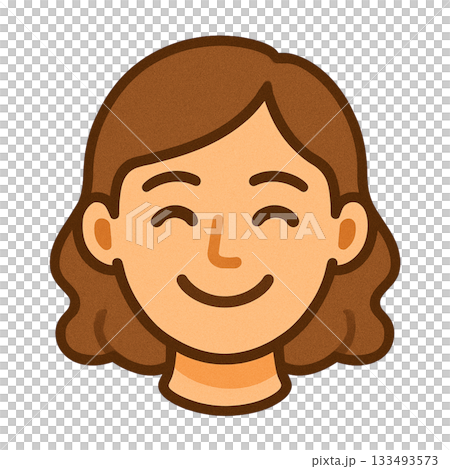 笑顔の女性のシンプルなイラスト 133493573