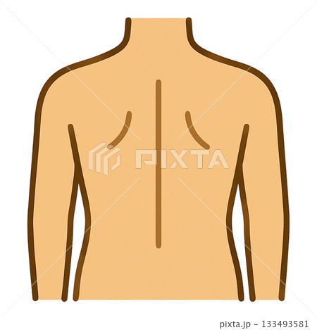 背中のシンプルなイラスト 133493581
