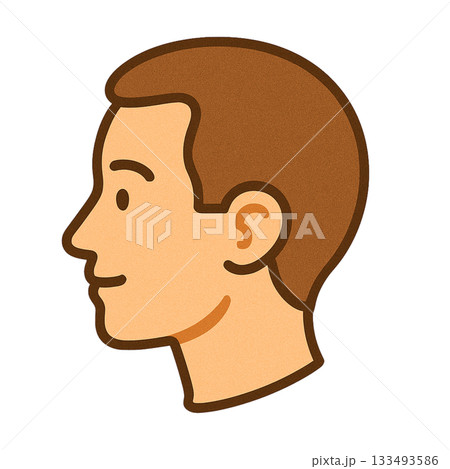 頭のシンプルなイラスト 133493586