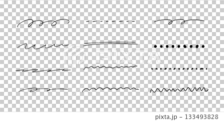 Simple hand drawn line material set Simple hand drawn line material set 133493828