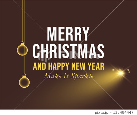 Merry Christmas Sparkling Holiday New Year Wishes 133494447