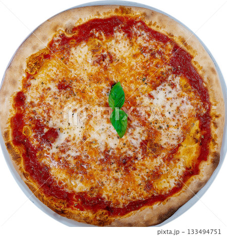 Margherita pizza mozzarella cheese tomato sauce basil International pizza day 133494751