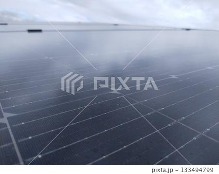 solar plates on terrace. Solar cell or Solar Panel Modern technology for energy revolution 133494799