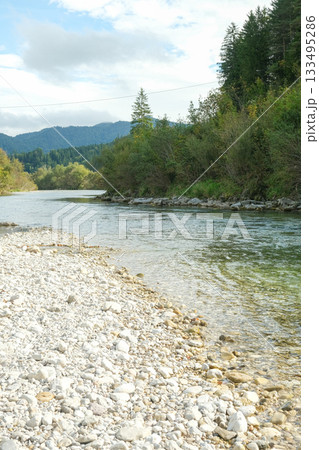 Stunning Mountain River Landscape and Forest View Stunning Mountain River Landscape and Forest View 133495286