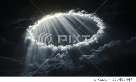 Ethereal Light Emerges Halo Formed by Shadows 133495444