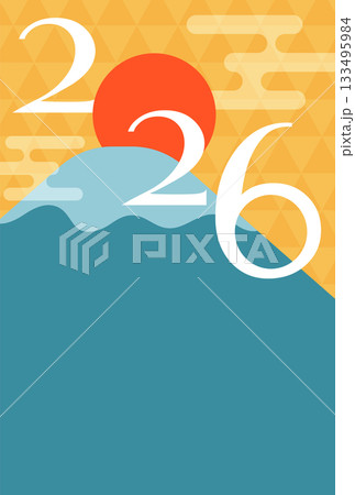 2026年の富士山と初日の出を描いた和風モダンな年賀状素材|2026,富士山,初日の出,年賀状,和風 2026年の富士山と初日の出を描いた和風モダンな年賀状素材|2026,富士山,初日の出,年賀状,和風 133495984