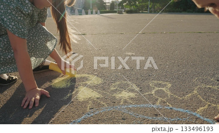 Kid child baby boy girl happy family, child dream, Colorful unity on the ground, Drawing people of the world, Earth surrounded by love, Children spreading positive vibes, Together we are strong 133496193