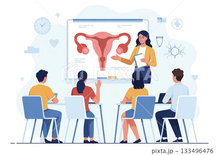 月経や生理の仕組みを学ぶ保健授業 133496476