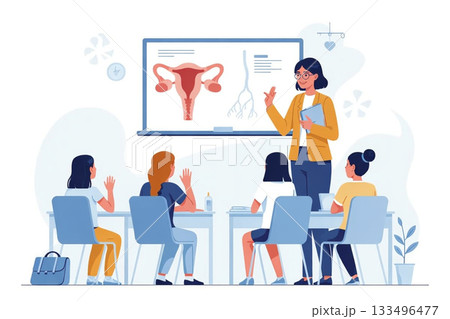 月経や生理の仕組みを学ぶ保健授業 133496477