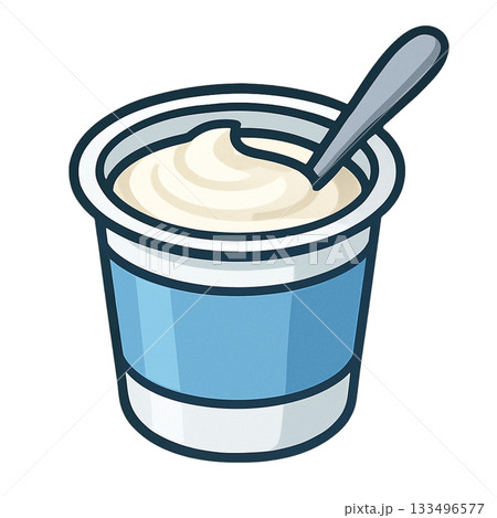ヨーグルトのシンプルなイラスト 133496577