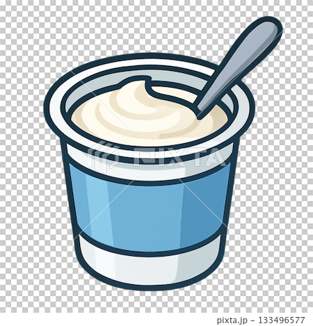 ヨーグルトのシンプルなイラスト 133496577