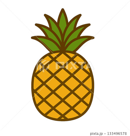 パイナップルのシンプルなイラスト 133496578