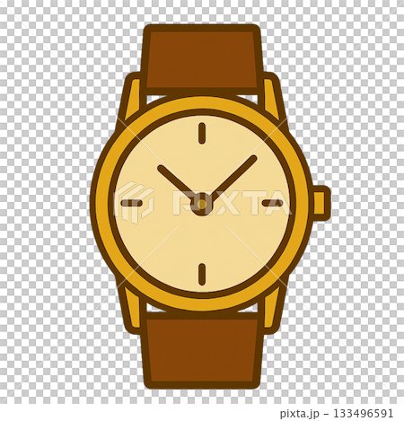 Simple illustration of a wristwatch 133496591