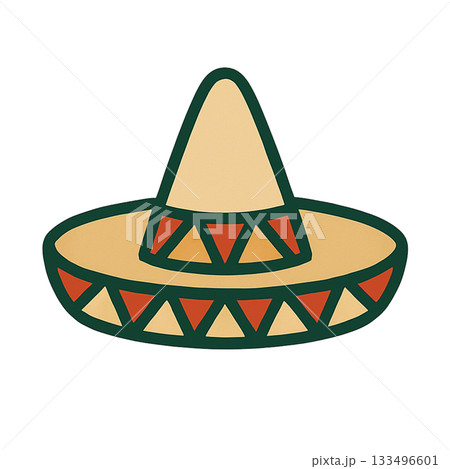 ソンブレロのシンプルなイラスト 133496601