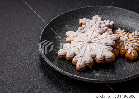 Christmas gingerbread as food background for winter holidays. Sweet christmas gingerbread Christmas gingerbread as food background for winter holidays. Sweet christmas gingerbread 133496906