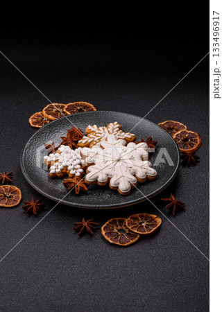 Christmas gingerbread as food background for winter holidays. Sweet christmas gingerbread Christmas gingerbread as food background for winter holidays. Sweet christmas gingerbread 133496917