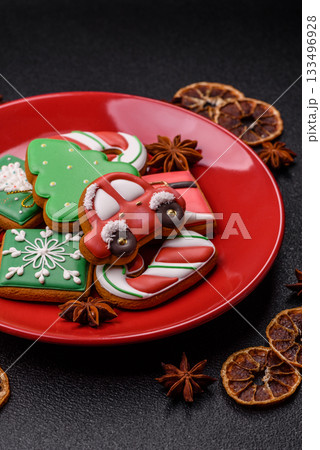 Christmas gingerbread as food background for winter holidays. Sweet christmas gingerbread Christmas gingerbread as food background for winter holidays. Sweet christmas gingerbread 133496928