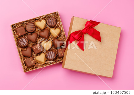 Valentines day box of rich chocolates Valentines day box of rich chocolates 133497503