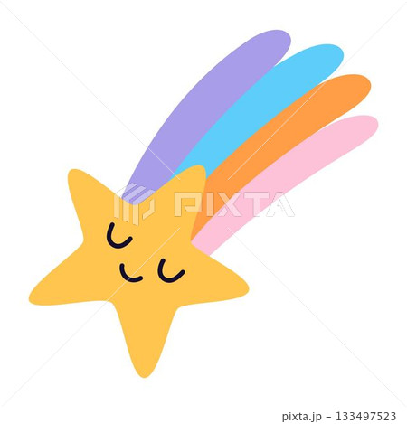 cartoon comet isolated, flat style cartoon comet isolated, flat style 133497523